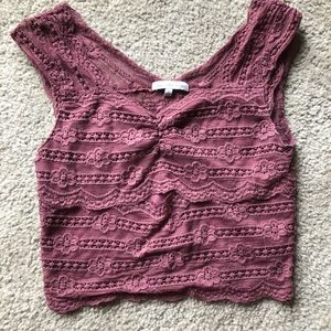 Purple/Maroon lace crop top